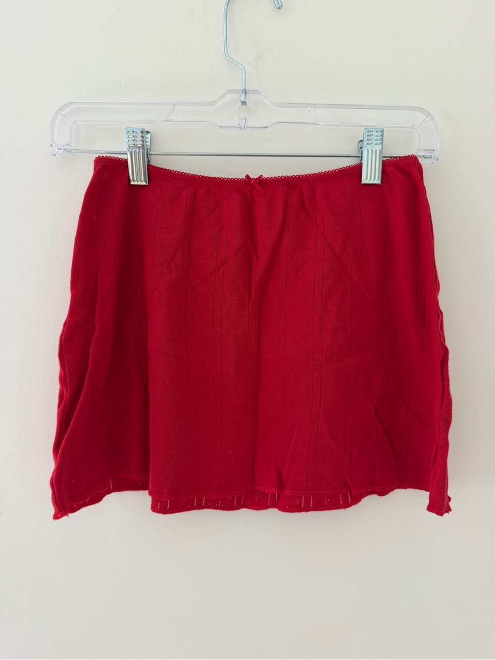 Women's Red Knit Mini Skirt - Unbranded